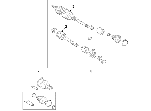 2021 Toyota Venza Axle Shafts & Joints, Drive Axles Diagram