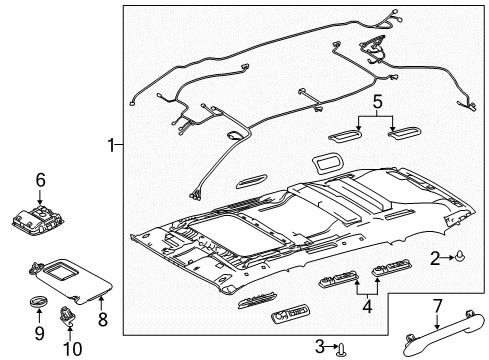 2019 Toyota Highlander Interior Trim - Roof Diagram 3 - Thumbnail