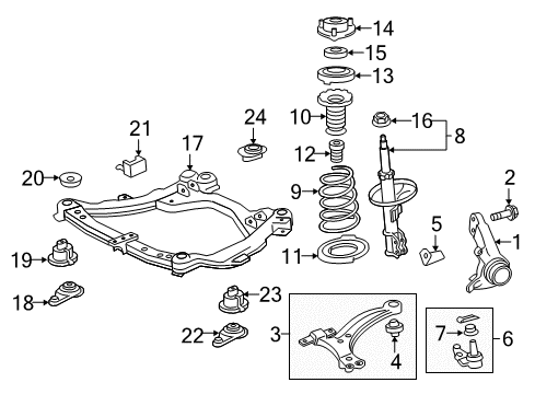 2016 Toyota Camry Shock Absorber Assembly Front Right Diagram for 48510-8Z249