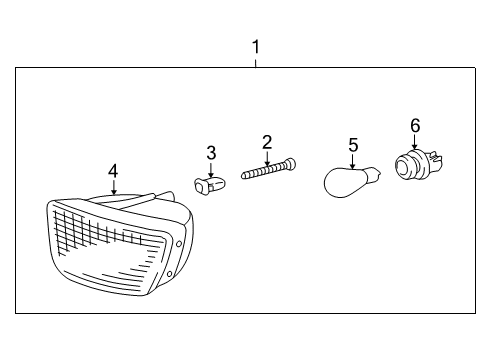 1998 Toyota Tacoma Lens, Front Turn Signal Lamp, RH Diagram for 81511-04010