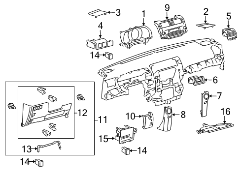 2012 Toyota 4Runner Cover Sub-Assembly, Inst Diagram for 55607-35070