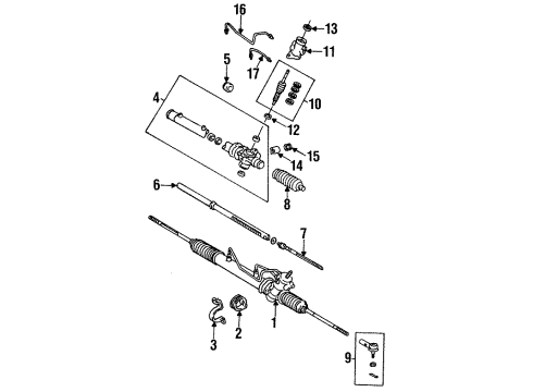 1995 Toyota Corolla P/S Pump & Hoses, Steering Gear & Linkage Diagram 4 - Thumbnail