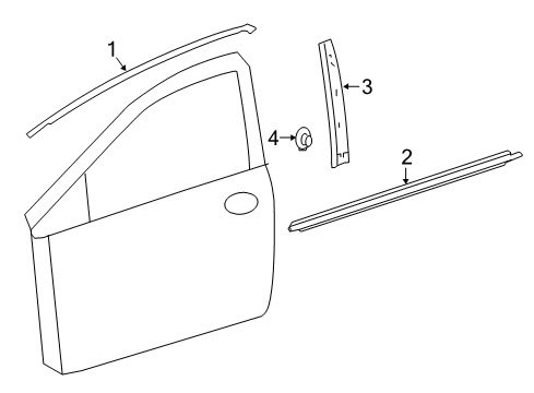 2016 Scion iM MOULDING, Front Door Window Frame Diagram for 75755-12110