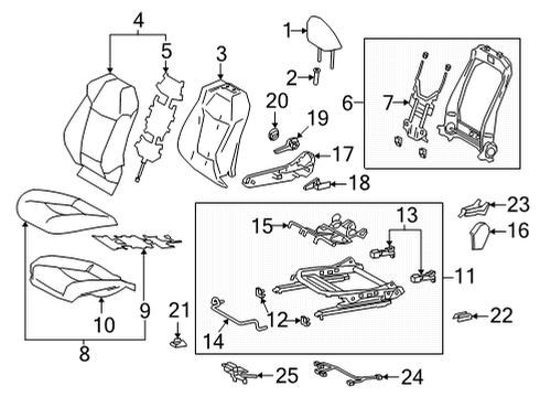 2023 Toyota Corolla Cross Handle, Seat Track A Diagram for 72211-02250