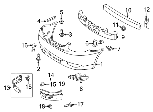 2007 Toyota Corolla Support, Front Bumper Side, LH Diagram for 52116-02061