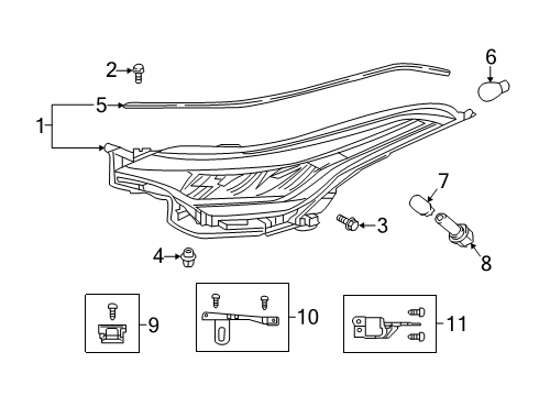 2022 Toyota C-HR Protector, HEADLAMP Diagram for 81193-F4140