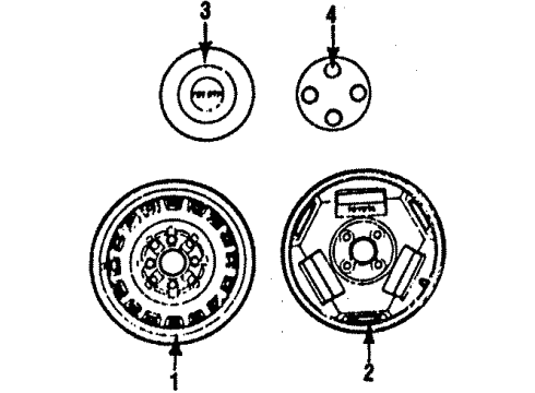 1985 Toyota MR2 Wheel Hub Ornament Sub-Assembly Diagram for 42603-17020