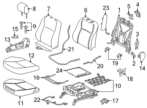 2016 Toyota Yaris Front Seat Cushion Cover, Right(For Separate Type) Diagram for 71071-0DS60-C1