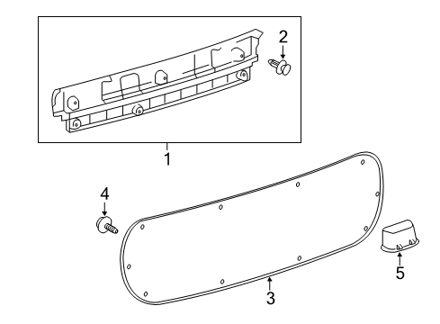 2013 Toyota Prius C Interior Trim - Lift Gate Diagram