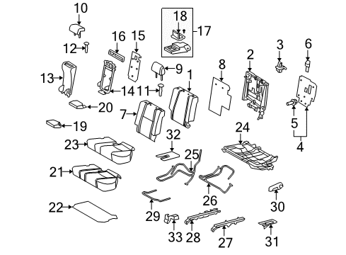 2011 Toyota 4Runner Second Row Seats Diagram 1 - Thumbnail