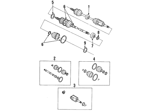 1990 Toyota Celica Front Cv Joint Inboard, Right Diagram for 43030-20020