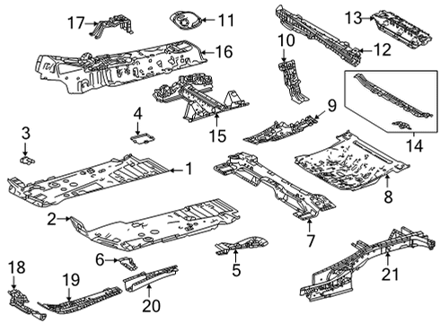 2020 Toyota Highlander Floor & Rails Diagram 1 - Thumbnail