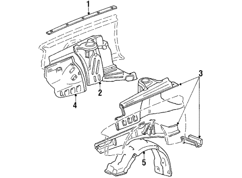 1985 Toyota Celica Liner, Front Fender, LH Diagram for 53876-14110