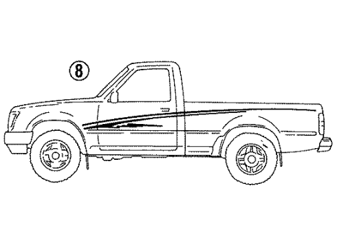 1992 Toyota Pickup Stripe Tape, Blue, Passenger Side Diagram for 00211-35927-04