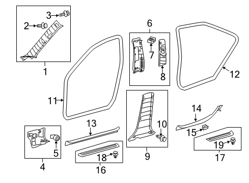 2013 Toyota Camry GARNISH Assembly, Front Pillar Diagram for 62210-06191-A0