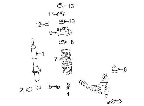 2008 Toyota FJ Cruiser Struts & Components - Front Diagram 1 - Thumbnail