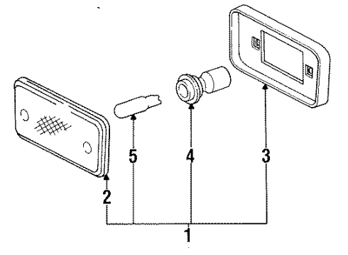 1991 Toyota Land Cruiser Lens, Rear Side Marker Lamp, LH Diagram for 81761-60070