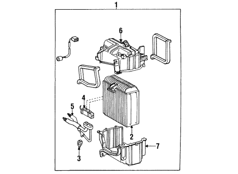 1995 Toyota Paseo Case Sub-Assy, Cooling Unit Diagram for 88502-16160