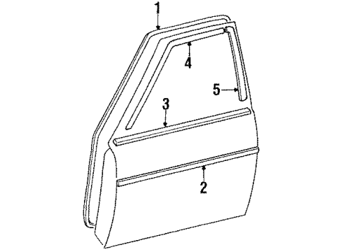 1986 Toyota Cressida Moulding, Front Door Window Frame, Front RH Diagram for 75751-22050