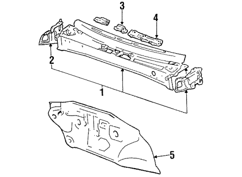 1988 Toyota Corolla Cowl Diagram 1 - Thumbnail