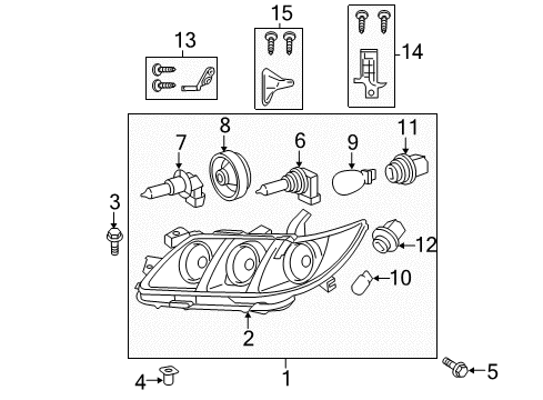 2008 Toyota Camry Bulbs Diagram 2 - Thumbnail