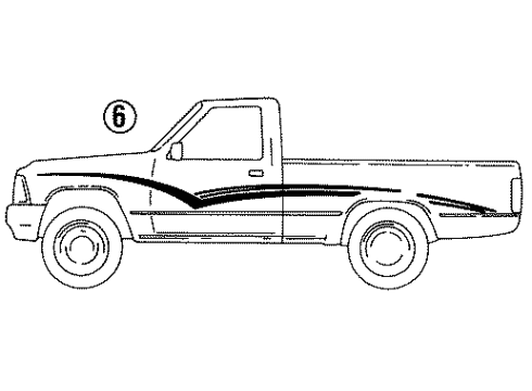 1991 Toyota Pickup Stripe Tape Diagram 4 - Thumbnail