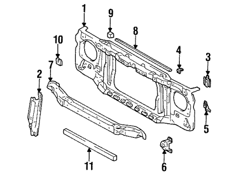 1996 Toyota T100 Radiator Support Diagram