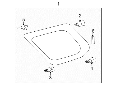 2019 Toyota 4Runner Quarter Panel - Glass & Hardware Diagram