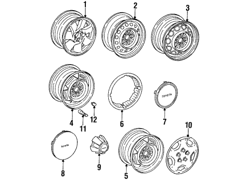 1991 Toyota Pickup Wheels Diagram 1 - Thumbnail