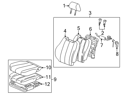 2000 Toyota Solara Headrest Assy, Front Seat Diagram for 71910-06060-B2