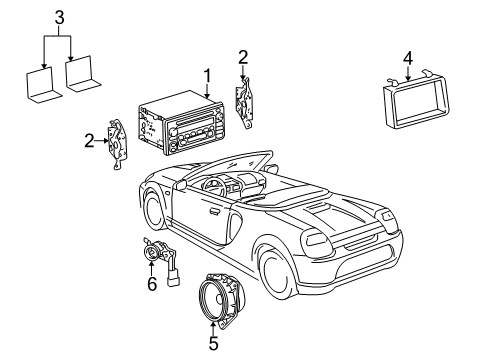 2003 Toyota MR2 Spyder Speaker Assembly, Front Diagram for 86160-22860