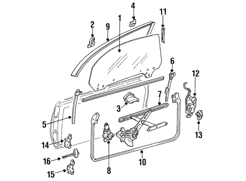 1991 Toyota MR2 Hinge Assy, Front Door, Upper LH Diagram for 68720-17020