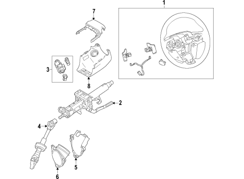 2019 Toyota RAV4 Steering Column & Wheel, Steering Gear & Linkage Diagram 1 - Thumbnail