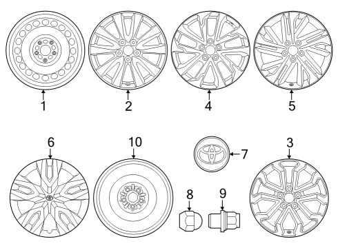 2023 Toyota Corolla Cross Wheel Hub Ornament Sub-Assembly Diagram for 42603-08010