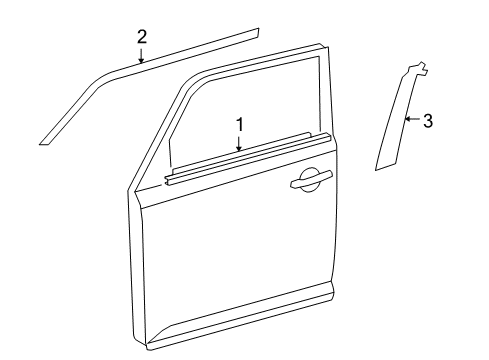 2010 Scion xB Exterior Trim - Front Door Diagram