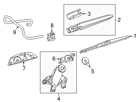 2019 Toyota Highlander Lift Gate - Wiper & Washer Components Diagram