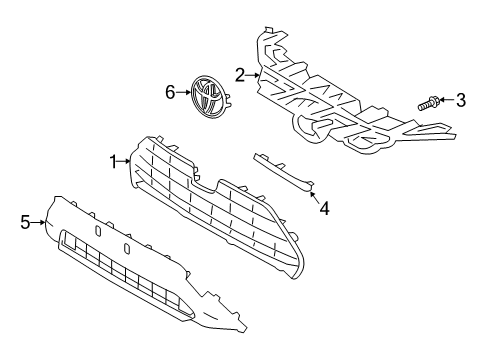 2019 Toyota RAV4 Grille & Components Diagram 2 - Thumbnail