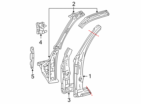 1997 Toyota Tacoma Hinge Pillar Diagram