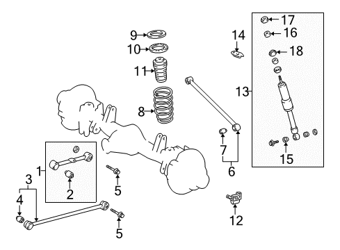 1998 Toyota Land Cruiser Rod Assy, Rear Lateral Control Diagram for 48740-60080