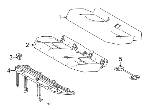 2022 Toyota Prius AWD-e Rear Seat Components Diagram