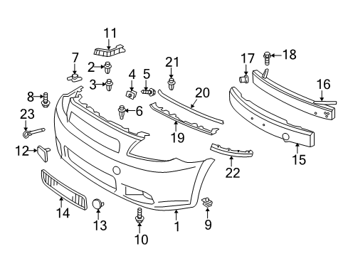 2006 Scion tC Grille Set,Radiator Diagram for PZ327-21007