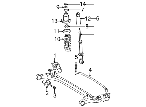 2004 Toyota Corolla Spring, Coil, Rear Diagram for 48231-AB020