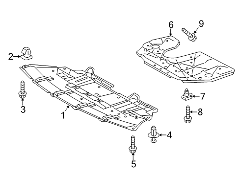 2019 Toyota Highlander Cover Assembly, Engine U Diagram for 51420-0E010