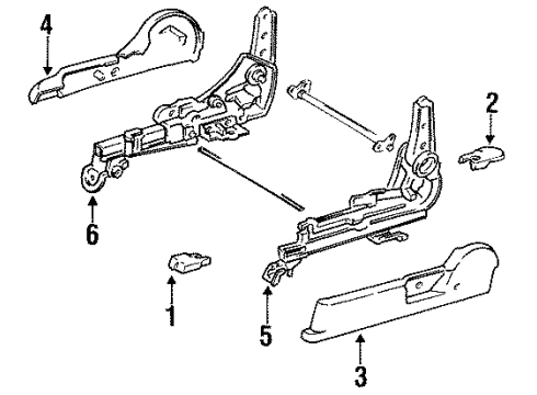 1992 Toyota Tercel Seats & Track Components Diagram