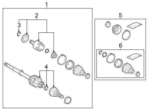 2023 Toyota bZ4X Drive Axles - Rear Diagram