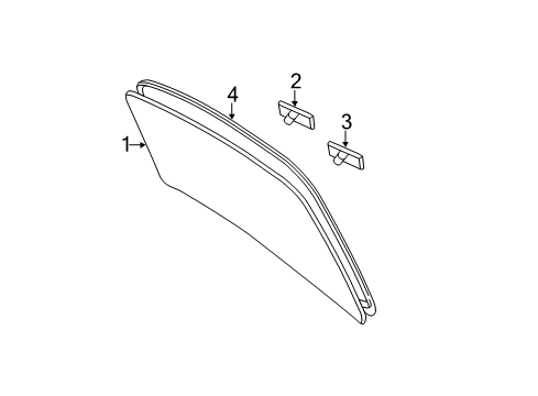 2008 Toyota Camry Back Glass, Reveal Moldings Diagram