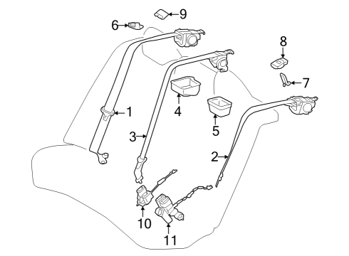 2023 Toyota Crown BELT ASSY, RR SEAT I Diagram for 73470-30090-C0