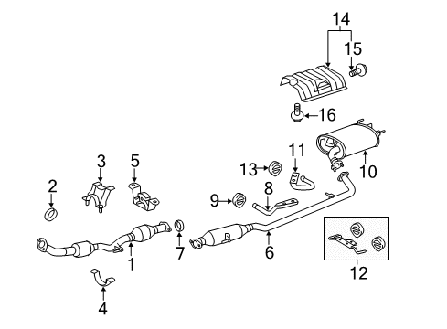 2008 Toyota Camry Exhaust Components Diagram