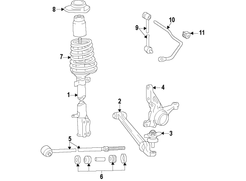 1988 Toyota MR2 Front Suspension, Control Arm, Stabilizer Bar Diagram 1 - Thumbnail