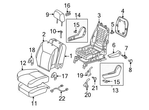 2005 Toyota Sienna Front Seat Components Diagram 5 - Thumbnail